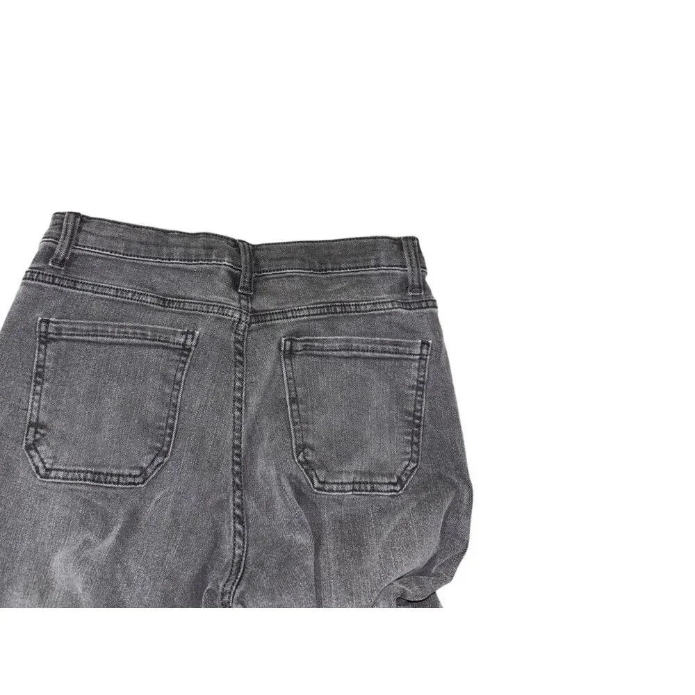 Time and Tru Size 6 High Rise Wide Leg Black Wash Cropped Jeans - Picture 2 of 6